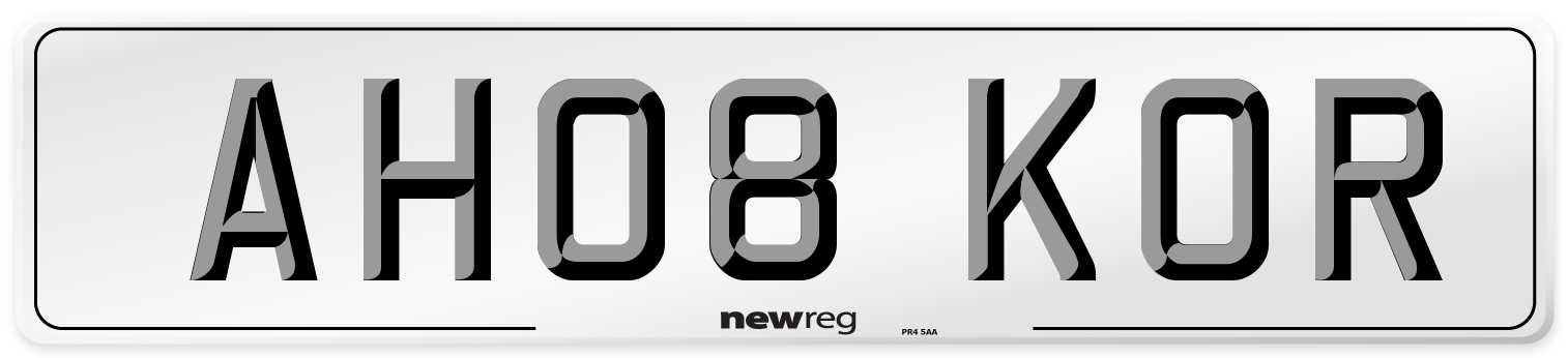 AH08 KOR Number Plate from New Reg